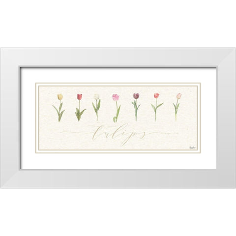 Tulips White Modern Wood Framed Art Print with Double Matting by Louise, Gigi