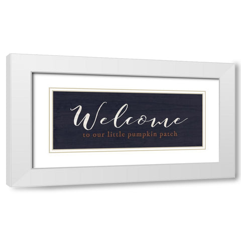 Welcome Pumpkin Patch 2 White Modern Wood Framed Art Print with Double Matting by Louise, Gigi