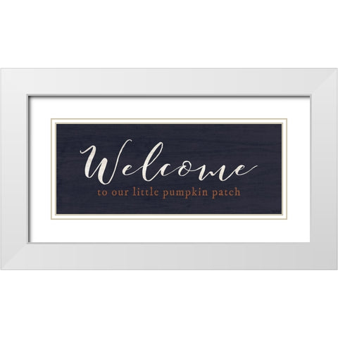 Welcome Pumpkin Patch 2 White Modern Wood Framed Art Print with Double Matting by Louise, Gigi