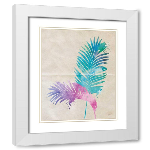 Acrea Palm White Modern Wood Framed Art Print with Double Matting by Louise, Gigi