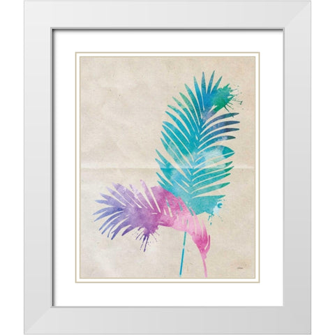 Acrea Palm White Modern Wood Framed Art Print with Double Matting by Louise, Gigi