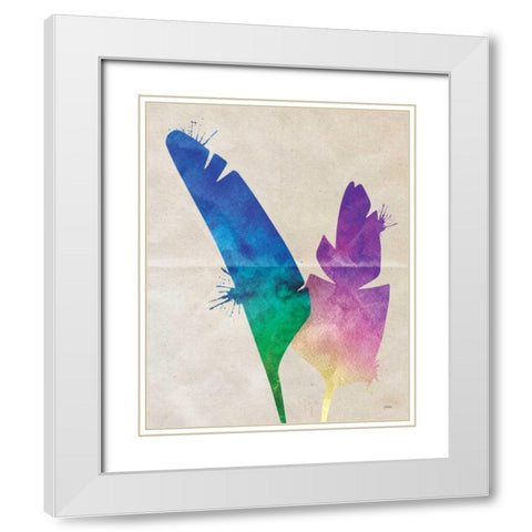 Banana Leaf White Modern Wood Framed Art Print with Double Matting by Louise, Gigi