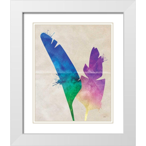 Banana Leaf White Modern Wood Framed Art Print with Double Matting by Louise, Gigi