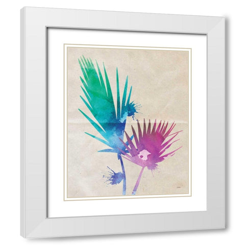 Fan Palm White Modern Wood Framed Art Print with Double Matting by Louise, Gigi