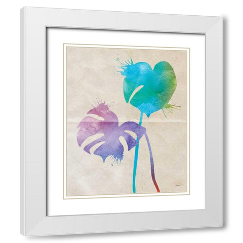 Split Leaf White Modern Wood Framed Art Print with Double Matting by Louise, Gigi