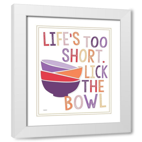 Lick Bowl White Modern Wood Framed Art Print with Double Matting by Louise, Gigi