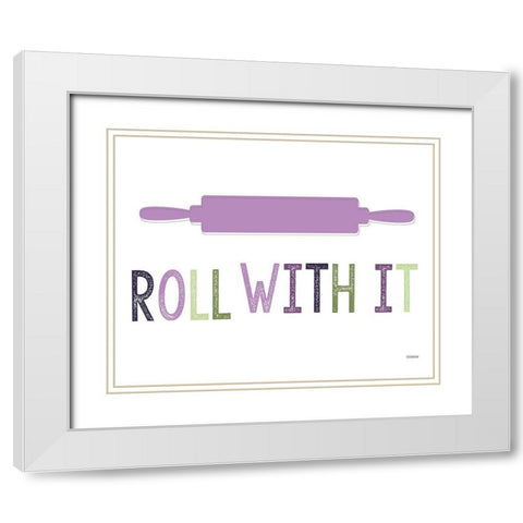 Roll With It White Modern Wood Framed Art Print with Double Matting by Louise, Gigi