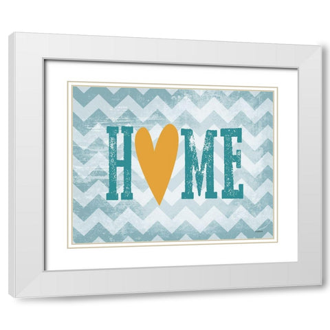 Home Heart White Modern Wood Framed Art Print with Double Matting by Louise, Gigi