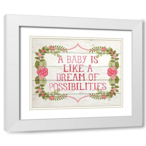 Baby Possibilities White Modern Wood Framed Art Print with Double Matting by Louise, Gigi