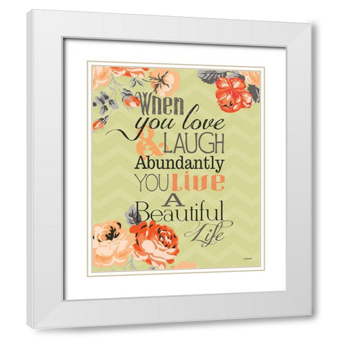 Beautiful Life White Modern Wood Framed Art Print with Double Matting by Louise, Gigi