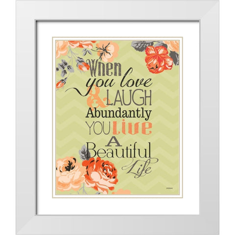 Beautiful Life White Modern Wood Framed Art Print with Double Matting by Louise, Gigi