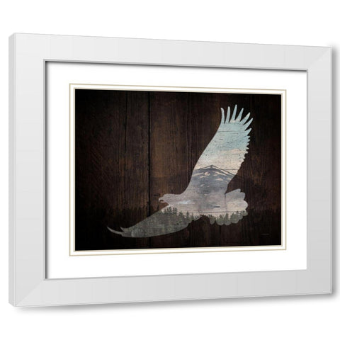 Lodge Soaring Bird White Modern Wood Framed Art Print with Double Matting by Louise, Gigi