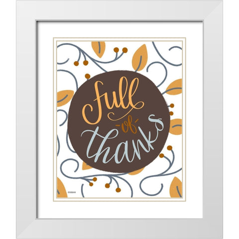 Full Thanks White Modern Wood Framed Art Print with Double Matting by Louise, Gigi