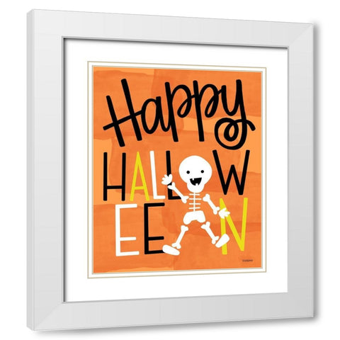 Skeleton White Modern Wood Framed Art Print with Double Matting by Louise, Gigi