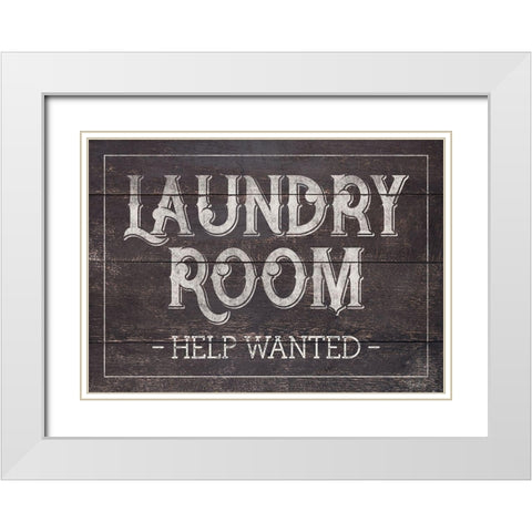 Laundry Room White Modern Wood Framed Art Print with Double Matting by Louise, Gigi