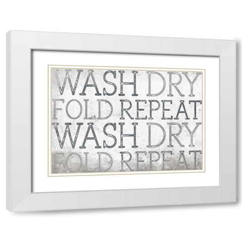 Wash Dry White Modern Wood Framed Art Print with Double Matting by Louise, Gigi