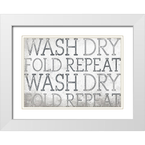Wash Dry White Modern Wood Framed Art Print with Double Matting by Louise, Gigi
