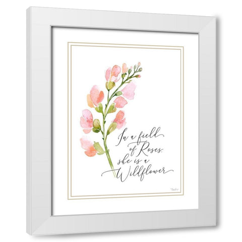 Wildflower White Modern Wood Framed Art Print with Double Matting by Louise, Gigi