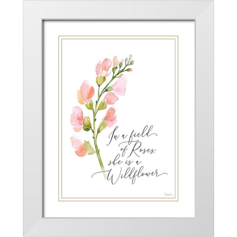 Wildflower White Modern Wood Framed Art Print with Double Matting by Louise, Gigi