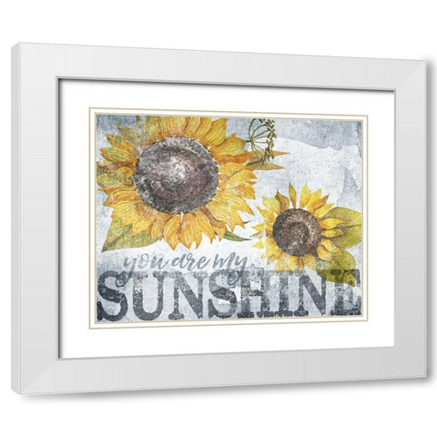Sunshine Sunflower White Modern Wood Framed Art Print with Double Matting by Louise, Gigi