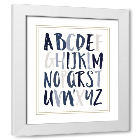 Boys Upper Letters White Modern Wood Framed Art Print with Double Matting by Louise, Gigi