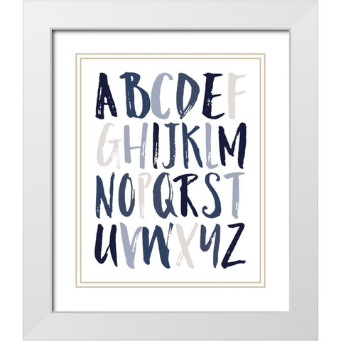 Boys Upper Letters White Modern Wood Framed Art Print with Double Matting by Louise, Gigi