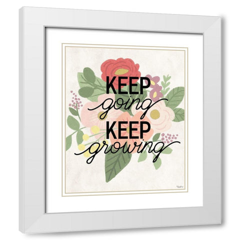 Keep Growing White Modern Wood Framed Art Print with Double Matting by Louise, Gigi