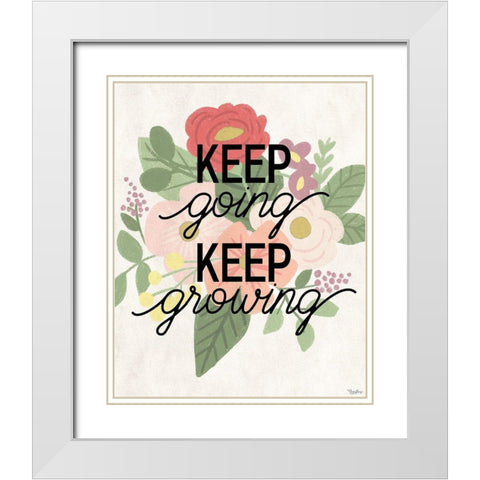 Keep Growing White Modern Wood Framed Art Print with Double Matting by Louise, Gigi