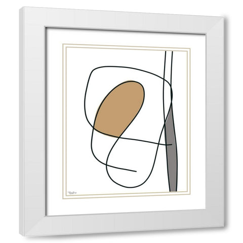 Abstract Neutral 1 White Modern Wood Framed Art Print with Double Matting by Louise, Gigi