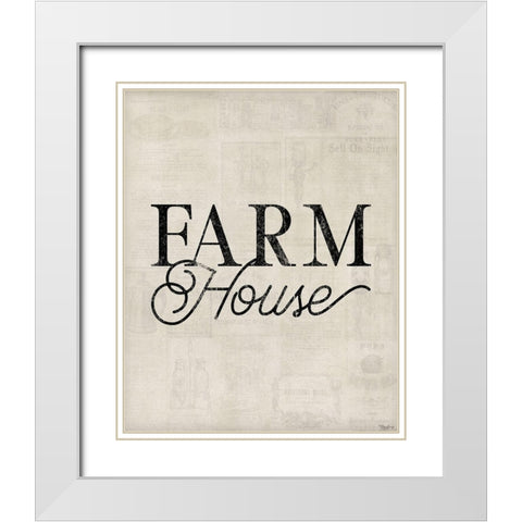 Farm House White Modern Wood Framed Art Print with Double Matting by Louise, Gigi