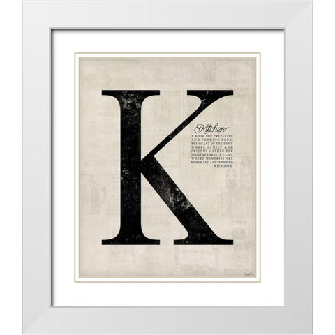 Kitchen White Modern Wood Framed Art Print with Double Matting by Louise, Gigi