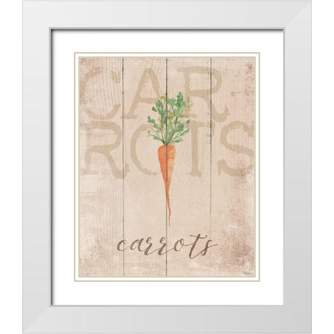 Carrots White Modern Wood Framed Art Print with Double Matting by Louise, Gigi