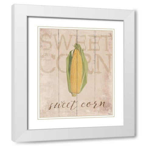 Sweet Corn White Modern Wood Framed Art Print with Double Matting by Louise, Gigi