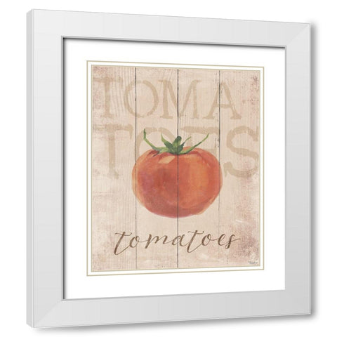 Tomatoes White Modern Wood Framed Art Print with Double Matting by Louise, Gigi