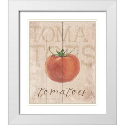 Tomatoes White Modern Wood Framed Art Print with Double Matting by Louise, Gigi