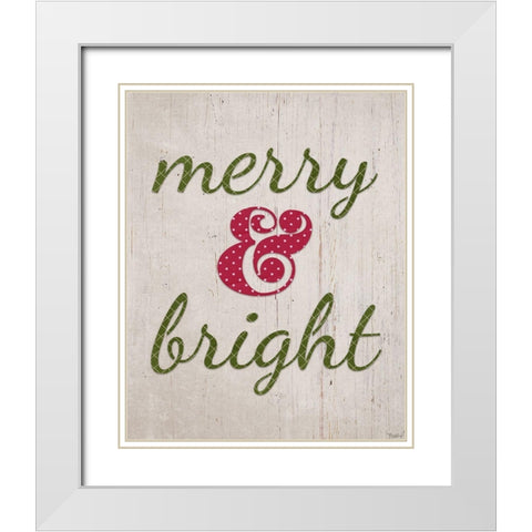 Merry Bright White Modern Wood Framed Art Print with Double Matting by Louise, Gigi