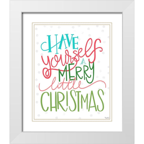 Merry Little White Modern Wood Framed Art Print with Double Matting by Louise, Gigi