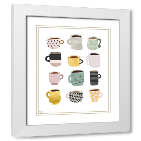Coffee White Modern Wood Framed Art Print with Double Matting by Louise, Gigi