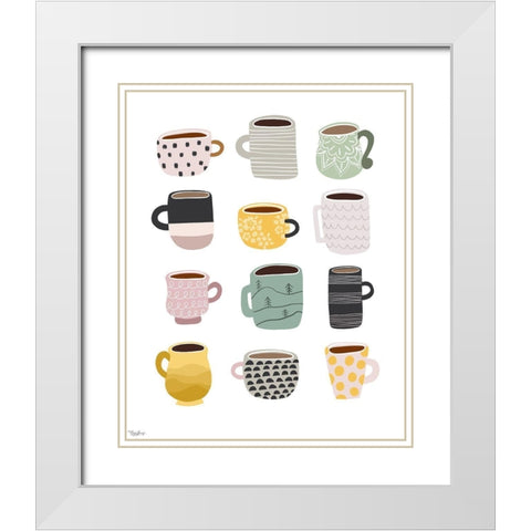 Coffee White Modern Wood Framed Art Print with Double Matting by Louise, Gigi