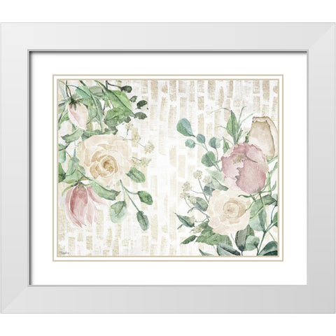 Neutral Flower White Modern Wood Framed Art Print with Double Matting by Louise, Gigi