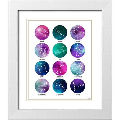 Zodiac White Modern Wood Framed Art Print with Double Matting by Louise, Gigi