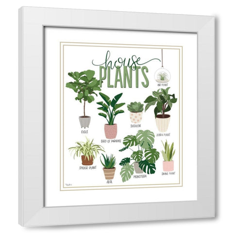 House Plants White Modern Wood Framed Art Print with Double Matting by Louise, Gigi
