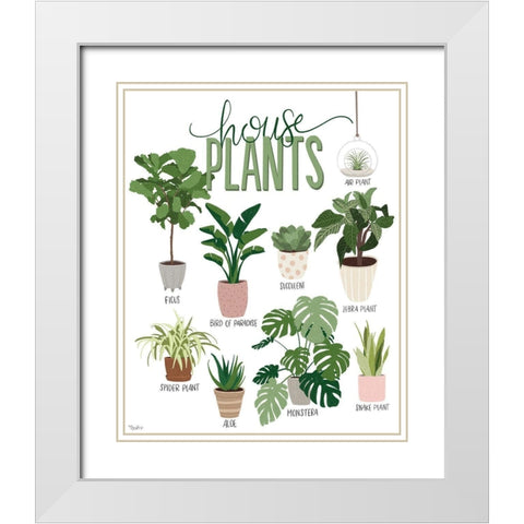 House Plants White Modern Wood Framed Art Print with Double Matting by Louise, Gigi