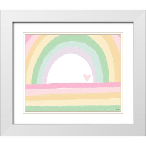 Pastel Rainbow White Modern Wood Framed Art Print with Double Matting by Louise, Gigi