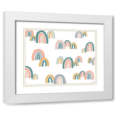 Rainbows White Modern Wood Framed Art Print with Double Matting by Louise, Gigi