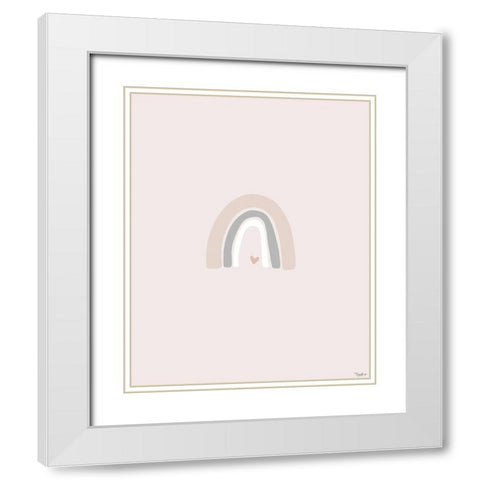 Rose Grey Rainbow White Modern Wood Framed Art Print with Double Matting by Louise, Gigi