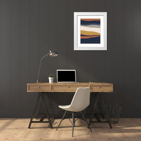 Abstract 1 White Modern Wood Framed Art Print with Double Matting by Louise, Gigi