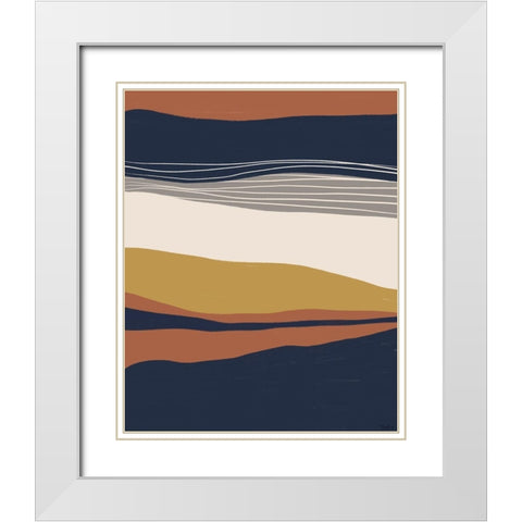Abstract 1 White Modern Wood Framed Art Print with Double Matting by Louise, Gigi
