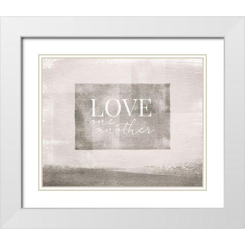 Love One Another White Modern Wood Framed Art Print with Double Matting by Louise, Gigi
