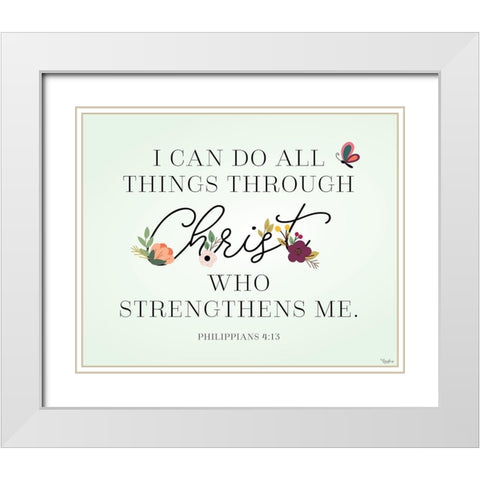 Christ Strengthens White Modern Wood Framed Art Print with Double Matting by Louise, Gigi
